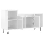 vidaXL Meuble TV Blanc brillant 100x35x55 cm Bois d'ingénierie