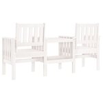 vidaXL Banc de jardin avec table 2 places blanc bois massif de pin