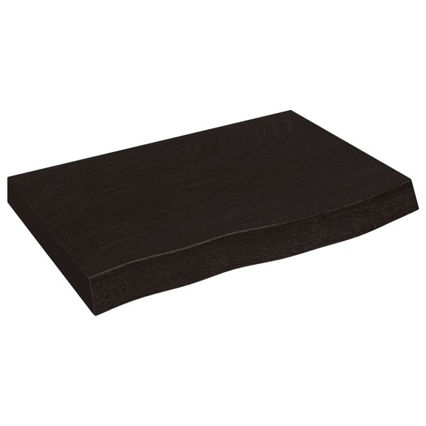 vidaXL Dessus de table marron foncé bois chêne massif traité