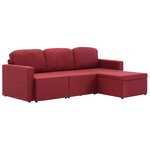 vidaXL Canapé-lit modulaire 3 places Rouge bordeaux Tissu