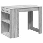 vidaXL Bureau avec tiroir et étagère sonoma gris bois d'ingénierie