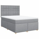 vidaXL Sommier à lattes de lit avec matelas Gris clair 160x200cm Tissu