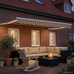 vidaXL Auvent rétractable électrique Jaune et Gris 3 5 x 2 m