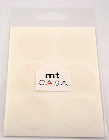 Masking Tape MT Casa Seal Sticker rond en washi blanc - white