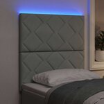 vidaXL Tête de Lit LED Géométrique Gris clair 80 cm Velours