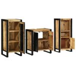 vidaXL Ensemble de mobilier de salle de bain 3 Pièces Bois Recyclé Solide