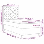 vidaXL Lit à ressorts avec matelas Noir 100 x 200 cm tissu