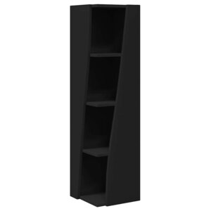 vidaXL Meuble d'angle Noir 27 5x27x102cm Bois d'ingénierie