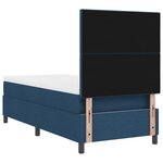 vidaXL Lit à ressorts avec matelas et LED bleues 90x190 cm en tissu