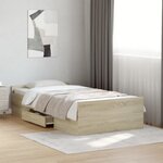 vidaXL Cadre de lit avec tiroirs sans matelas chêne sonoma 100x200 cm