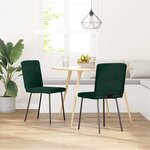 vidaXL Chaises à manger lot de 2 Vert foncé Velours