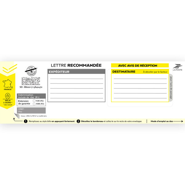 Boîte de 200 Nouveaux Recommandés avec Accusé de Réception - LRSD2