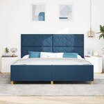 vidaXL Cadre de lit avec tête de lit Bleu 200 x 200 cm tissu