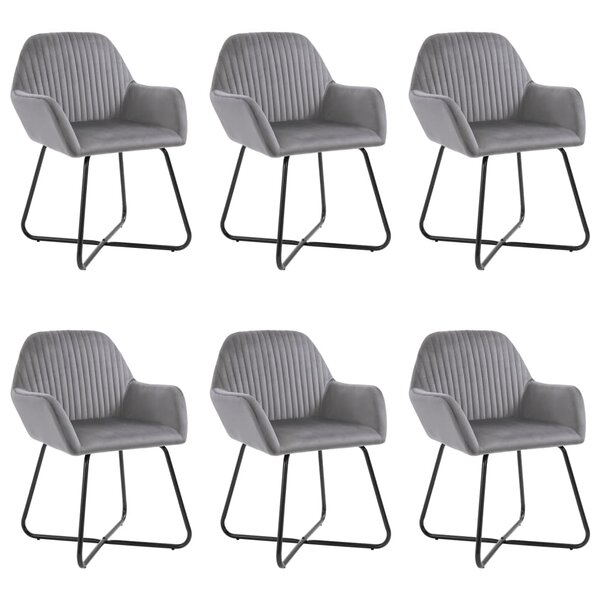 vidaXL Chaises à manger lot de 6 gris velours