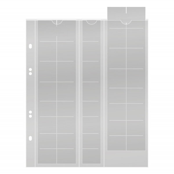 Feuilles numismatiques Multi-Collect pour 5 séries de 8 pièces euro. Intercalaires - Noir