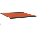 vidaXL Auvent rétractable orange et marron 4 5x3 m tissu et aluminium