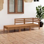 vidaXL Salon de jardin 3 Pièces Marron miel Bois de pin massif