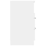 vidaXL Tables de chevet 2 Pièces Blanc Bois d'ingénierie