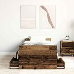 vidaXL Cadre de lit Bois ancien 75 x 190 cm Bois d'ingénierie