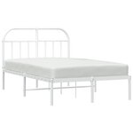 vidaXL Cadre de lit métal sans matelas et tête de lit blanc 120x200 cm