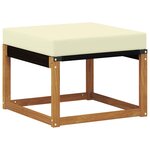 vidaXL Pouf d'Extérieur Bois d'acacia massif et tissu Textilène