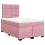 vidaXL Sommier à lattes de lit avec matelas Rose 120x200 cm Velours