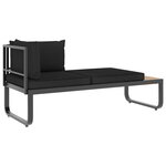 vidaXL Canapé d'angle de jardin à 4 places avec coussins Aluminium WPC