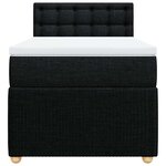 vidaXL Sommier à lattes de lit et matelas Noir 80x200 cm Tissu