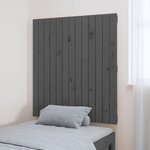 vidaXL Tête de lit murale Gris 82 5x3x90 cm Bois massif de pin