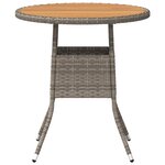 vidaXL Table de Dîner avec stockage Gris et Acacia 70 x 70 x 73 cm