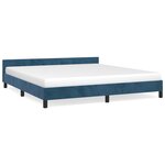 vidaXL Cadre de lit avec tête de lit Bleu foncé 180x200 cm Velours