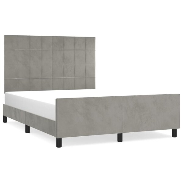 vidaXL Cadre de lit avec tête de lit Gris clair 140x200 cm