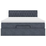 vidaXL Cadre de lit ottoman avec matelas gris foncé 140x190 cm velours