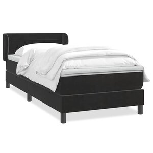 vidaXL Sommier à lattes de lit avec matelas noir 90x210 cm velours