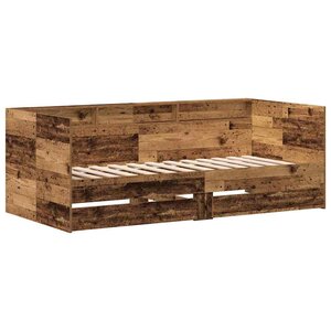 vidaXL Lit d'appoint Bois Ancien 90 x 190 cm Bois d'ingénierie