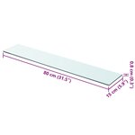 vidaXL Panneaux d'étagère 2 Pièces Verre Transparent 80 x 15 cm