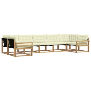 vidaXL Ensemble de canapés d'extérieur 7 pc Blanc et crème