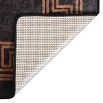 vidaXL Tapis lavable antidérapant 190x300 cm noir et doré