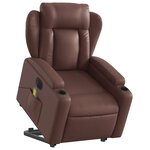 vidaXL Fauteuil inclinable de massage électrique marron similicuir