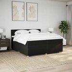 vidaXL Sommier à lattes de lit avec matelas Noir 200x200 cm Tissu