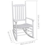 vidaXL Chaise à bascule avec siège incurvé Blanc Bois