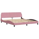 vidaXL Cadre de lit avec tête de lit Rose 180x200 cm Velours