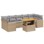 vidaXL Salon de jardin avec coussins 8 Pièces beige résine tressée