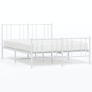 vidaXL Cadre de lit métal avec tête de lit/pied de lit blanc 160x200cm