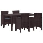 vidaXL Ensemble de salle à manger pour jardin 5 Pièces Marron Rattan Polt