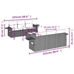 vidaXL Salon de jardin avec coussins 7 Pièces gris clair résine tressée
