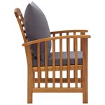 vidaXL Salon de jardin 4 Pièces avec coussins Bois d'acacia solide