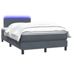 vidaXL Sommier à lattes de lit et matelas et LED gris foncé 120x210cm velours
