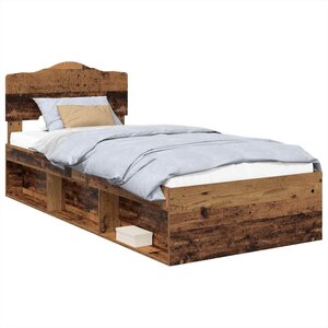 vidaXL Cadre de lit Bois ancien 90 x 200 cm Bois de pin massif