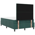 lit box spring vidaXL avec matelas vert foncé petit double en velours